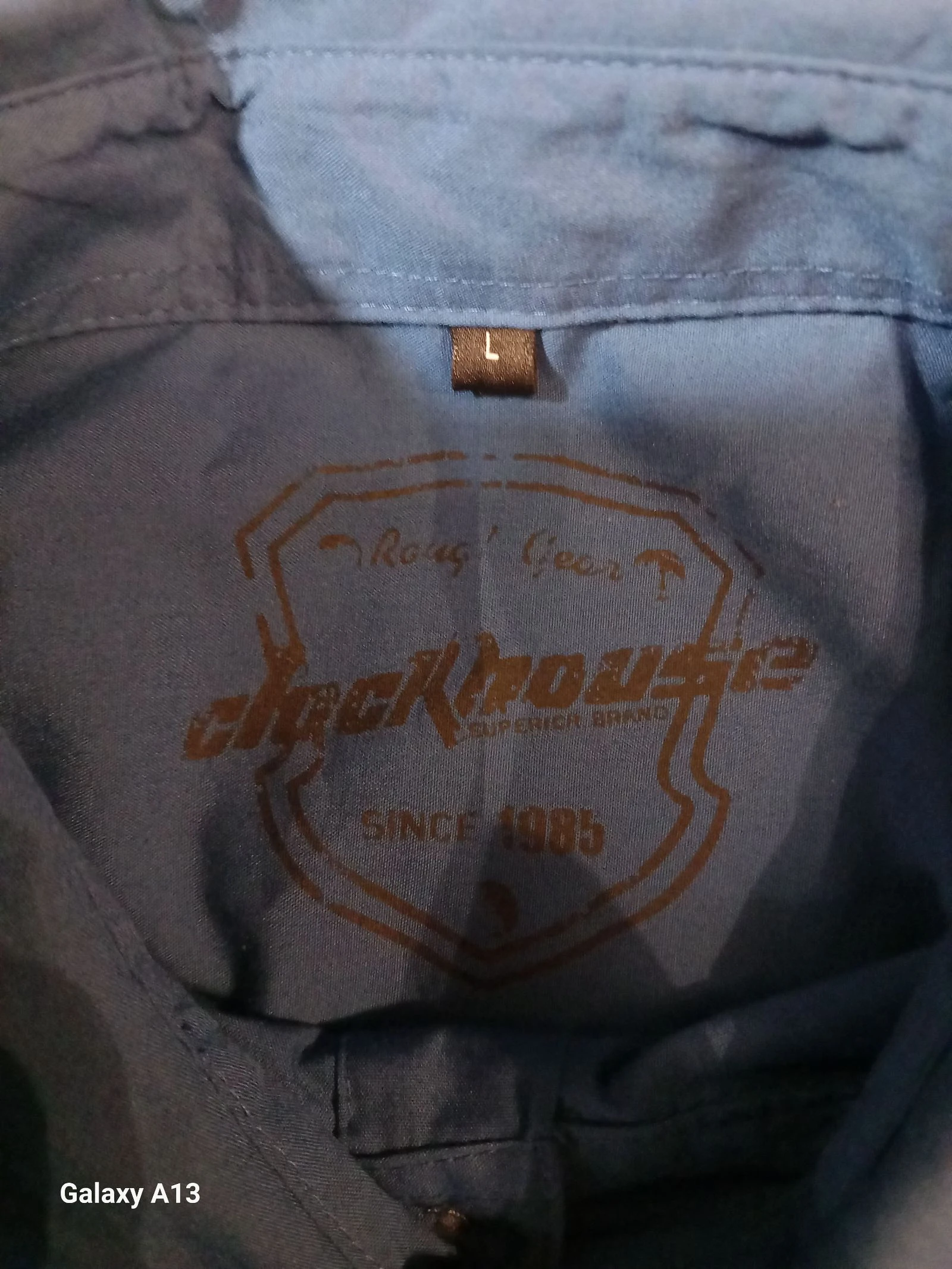 Electric Blue Short Sleeve Shirt - Clockhouse - Size L (Military / Worker Style) – photo 4